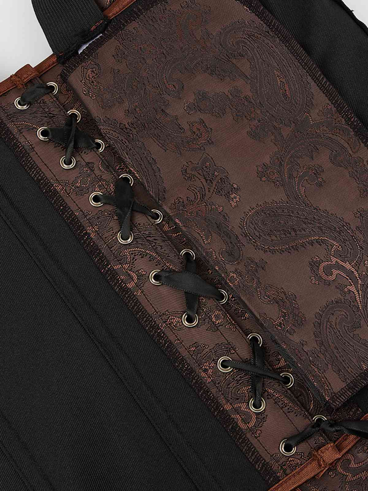 Coffee Steampunk Strap Gothic Corset - Image 4