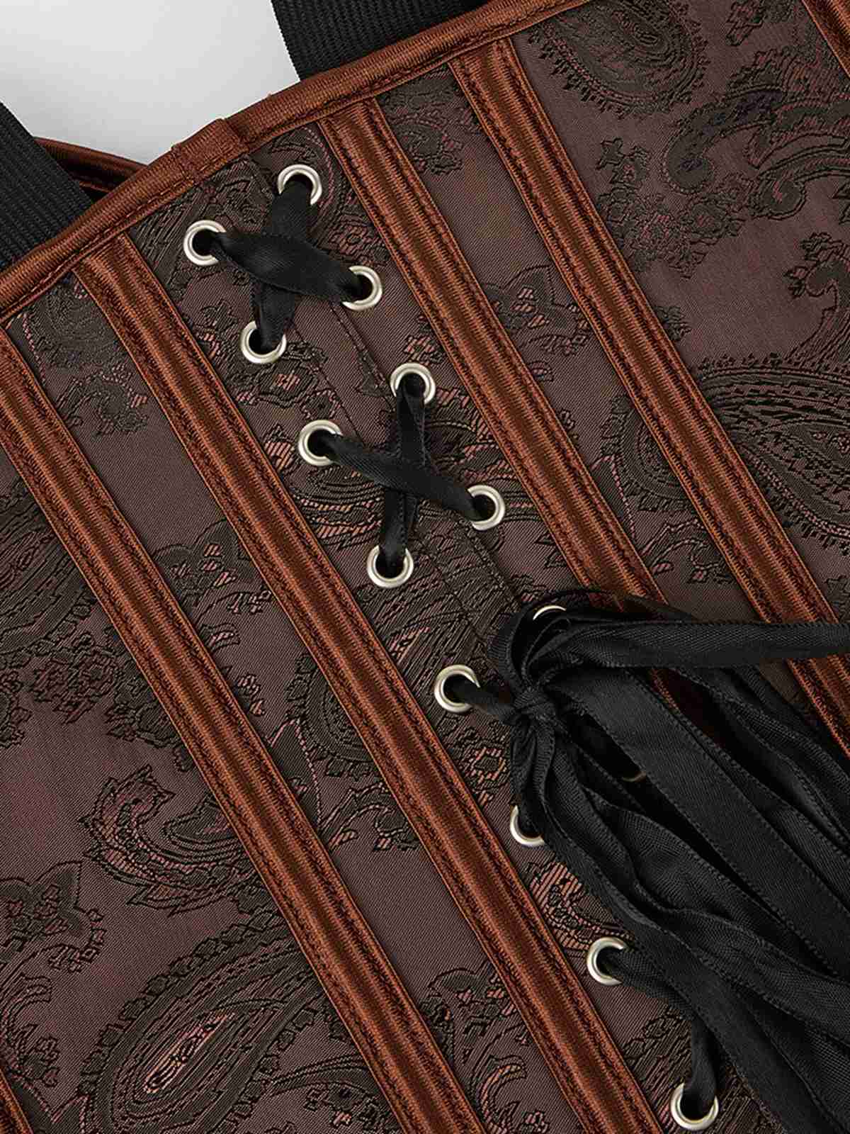 Coffee Steampunk Strap Gothic Corset - Image 6