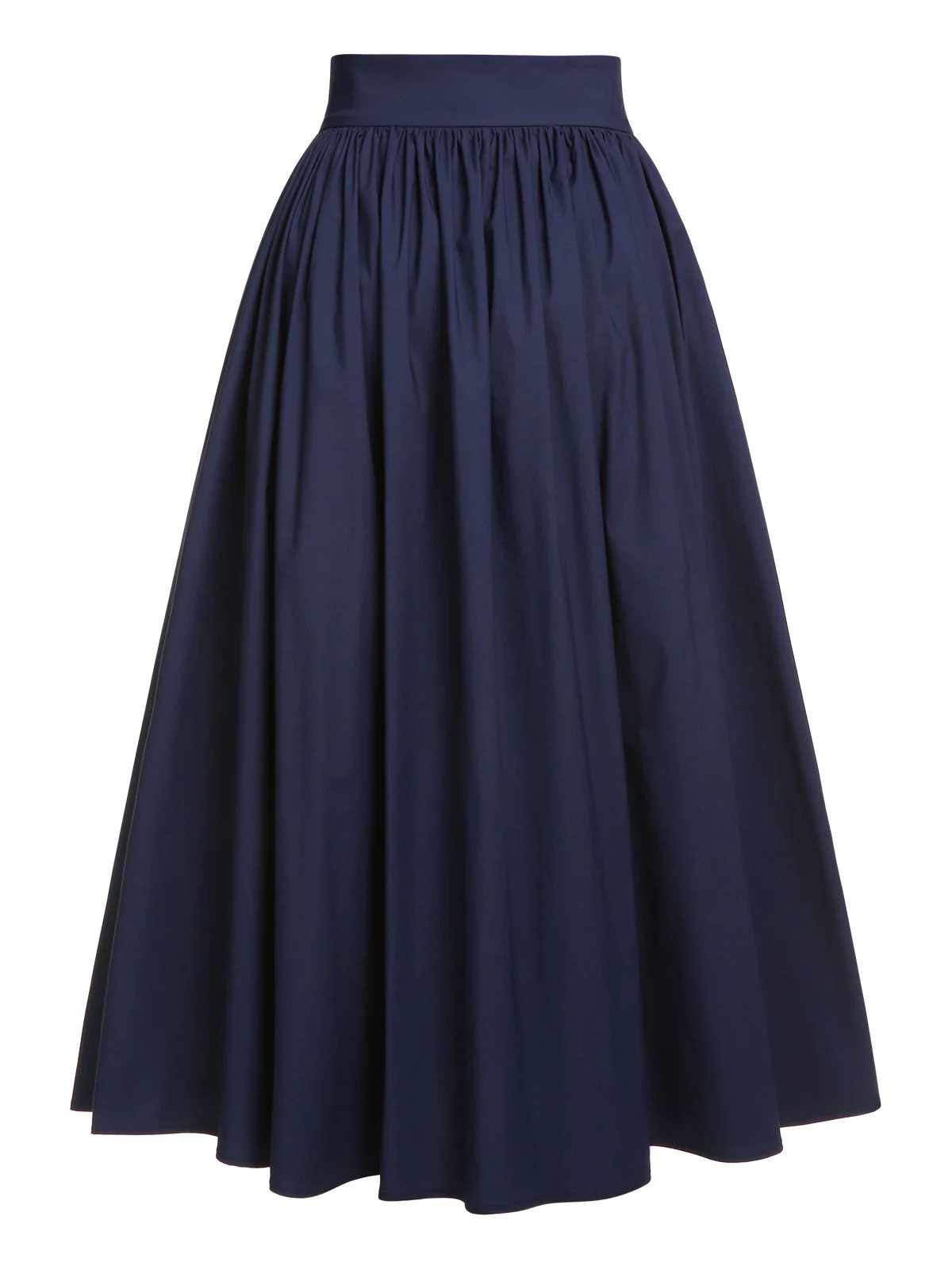 Dark Blue Gray 1960s Solid Umbrella Skirt - Image 3