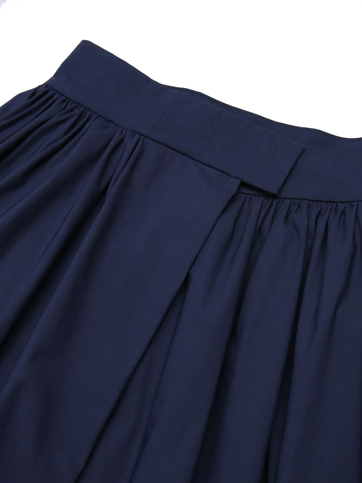 Dark Blue Gray 1960s Solid Umbrella Skirt - Image 4
