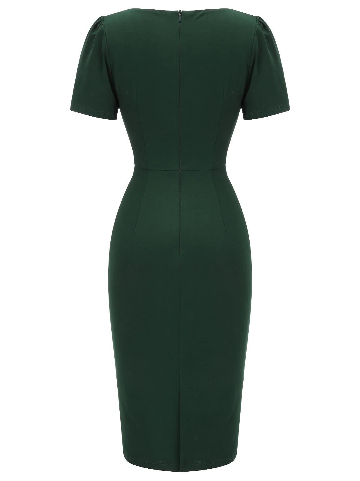 Dark Green 1940s Solid Wrap Dress - Image 4