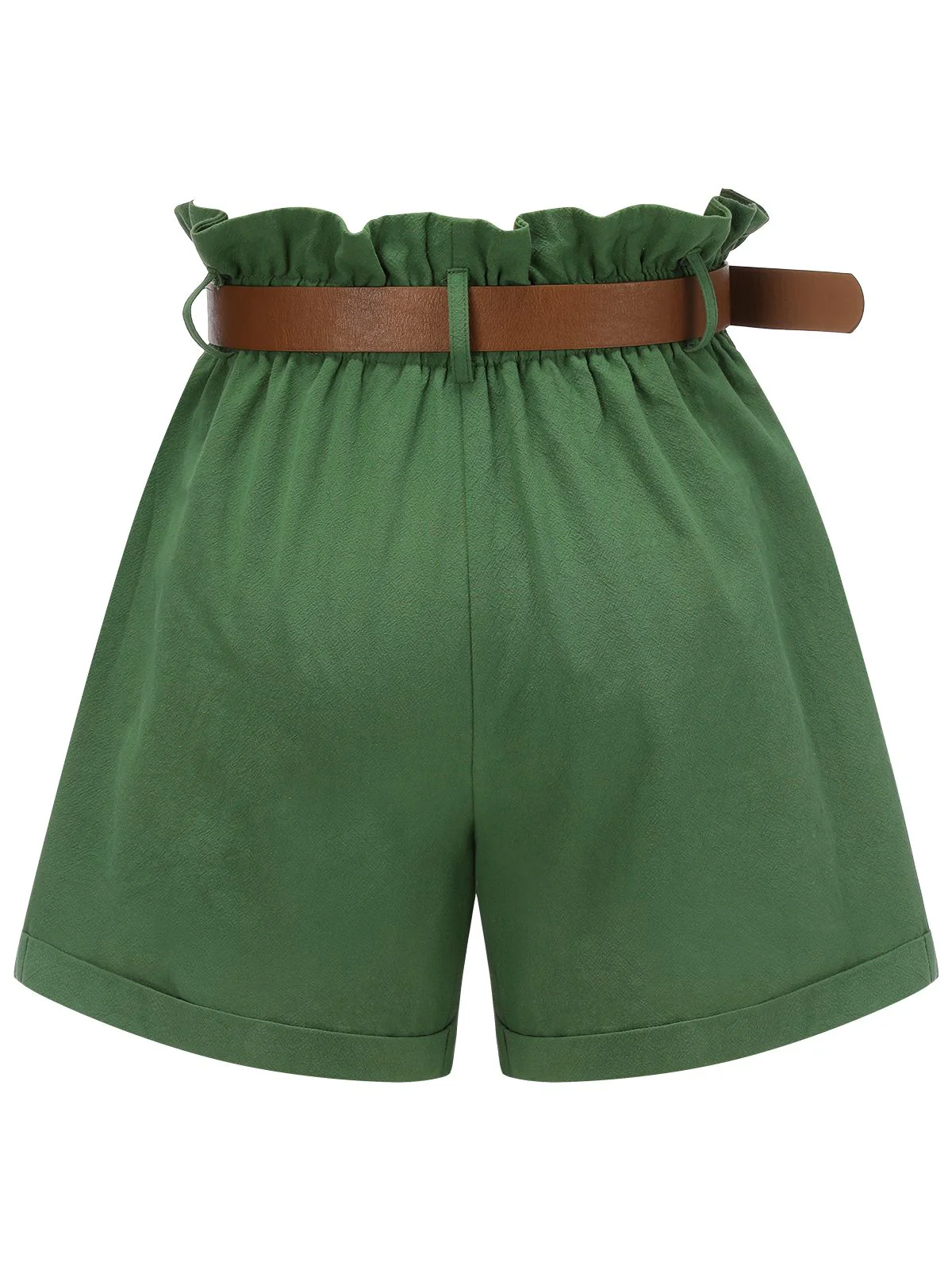 Dark Green 1960s Solid Vintage Shorts - Image 5