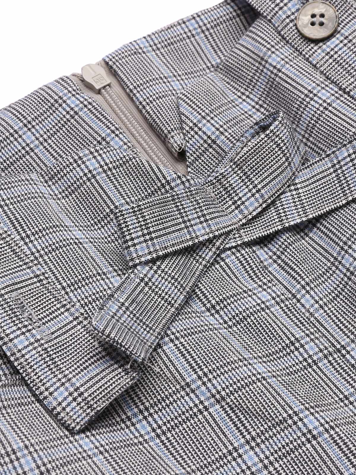 Gray 1950s Plaids Suspender Pants - Image 7