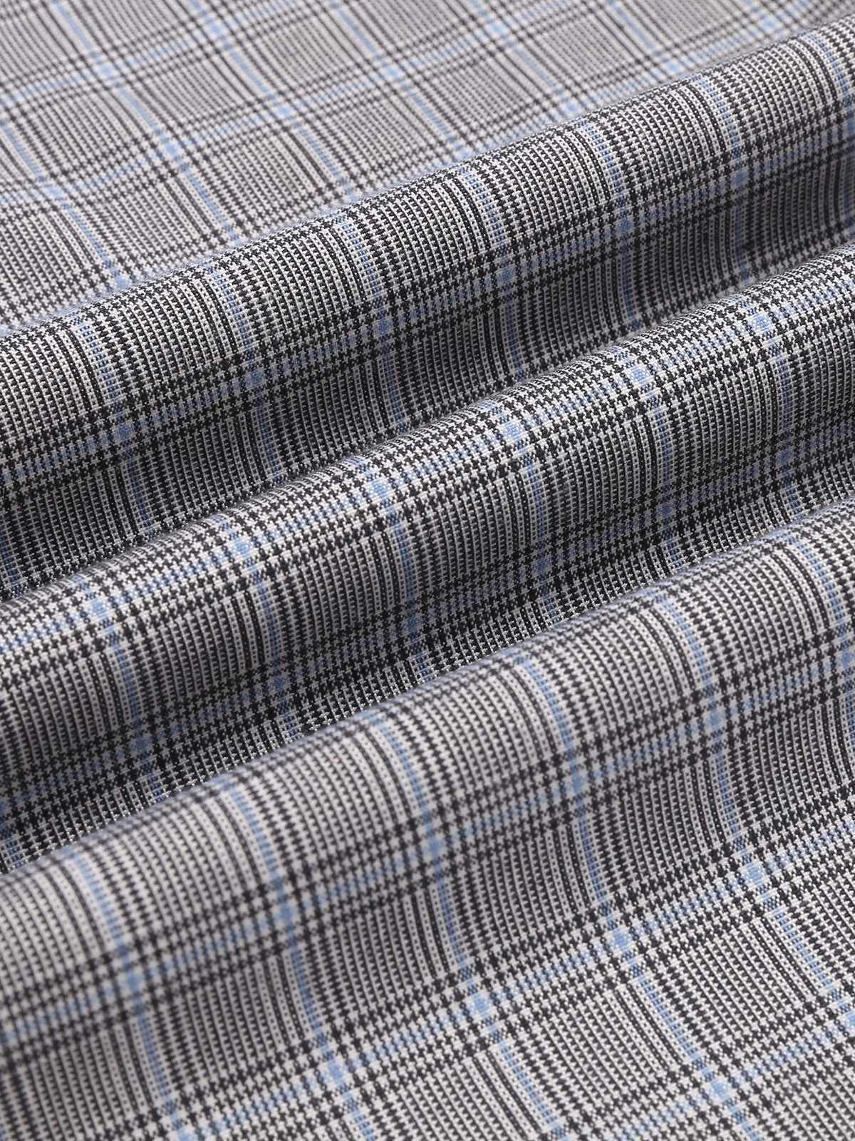 Gray 1950s Plaids Suspender Pants - Image 8