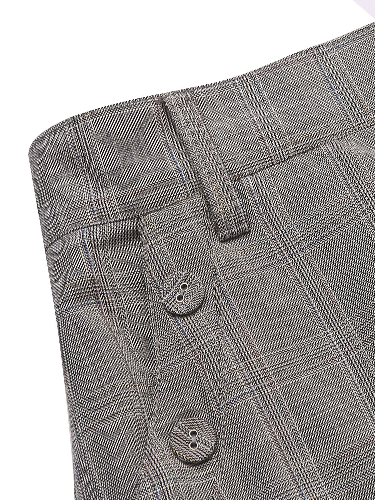 Gray 1960s Plaid Belt Pencil Skirt - Image 5