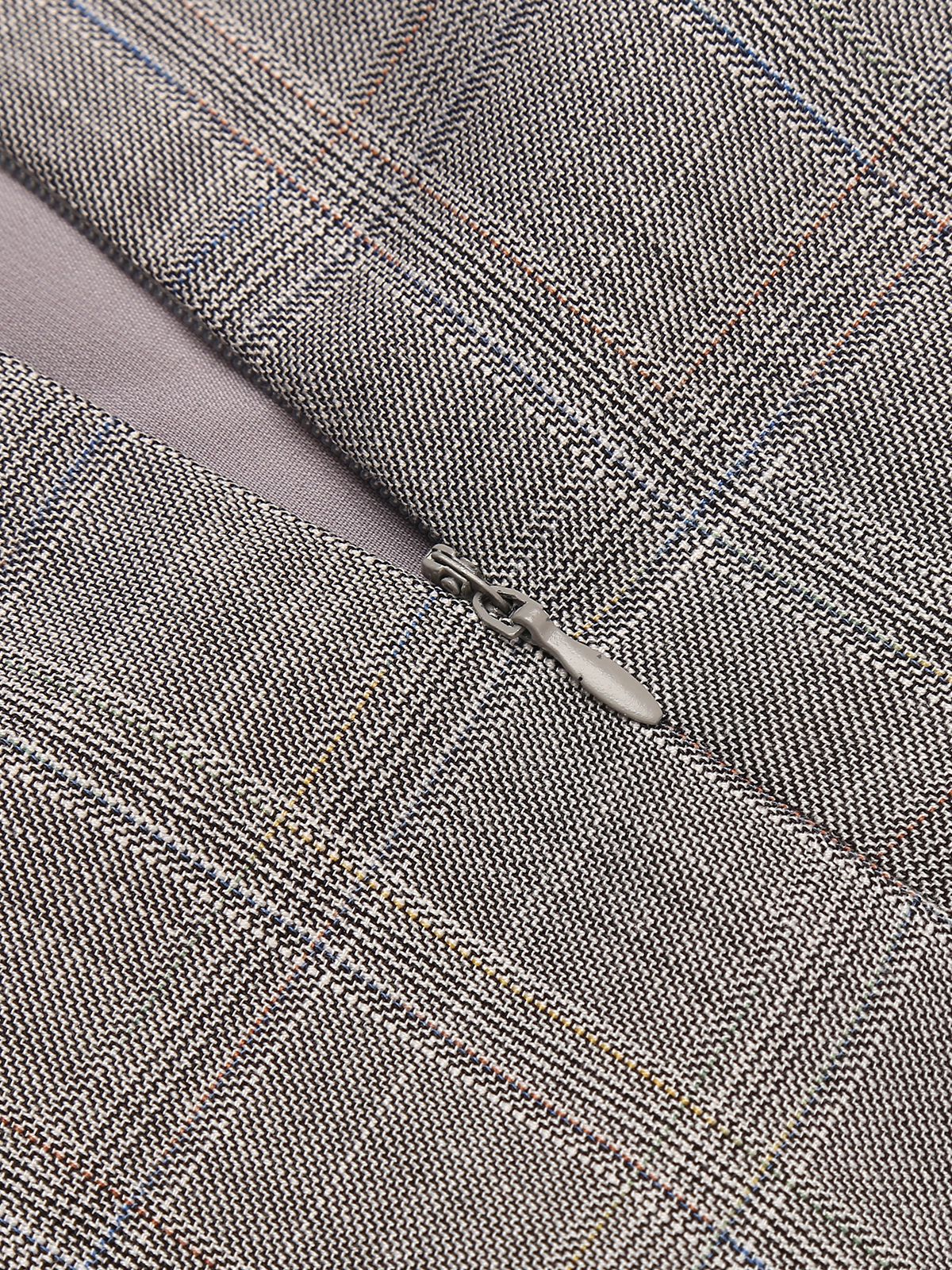 Gray 1960s Plaid Belt Pencil Skirt - Image 7