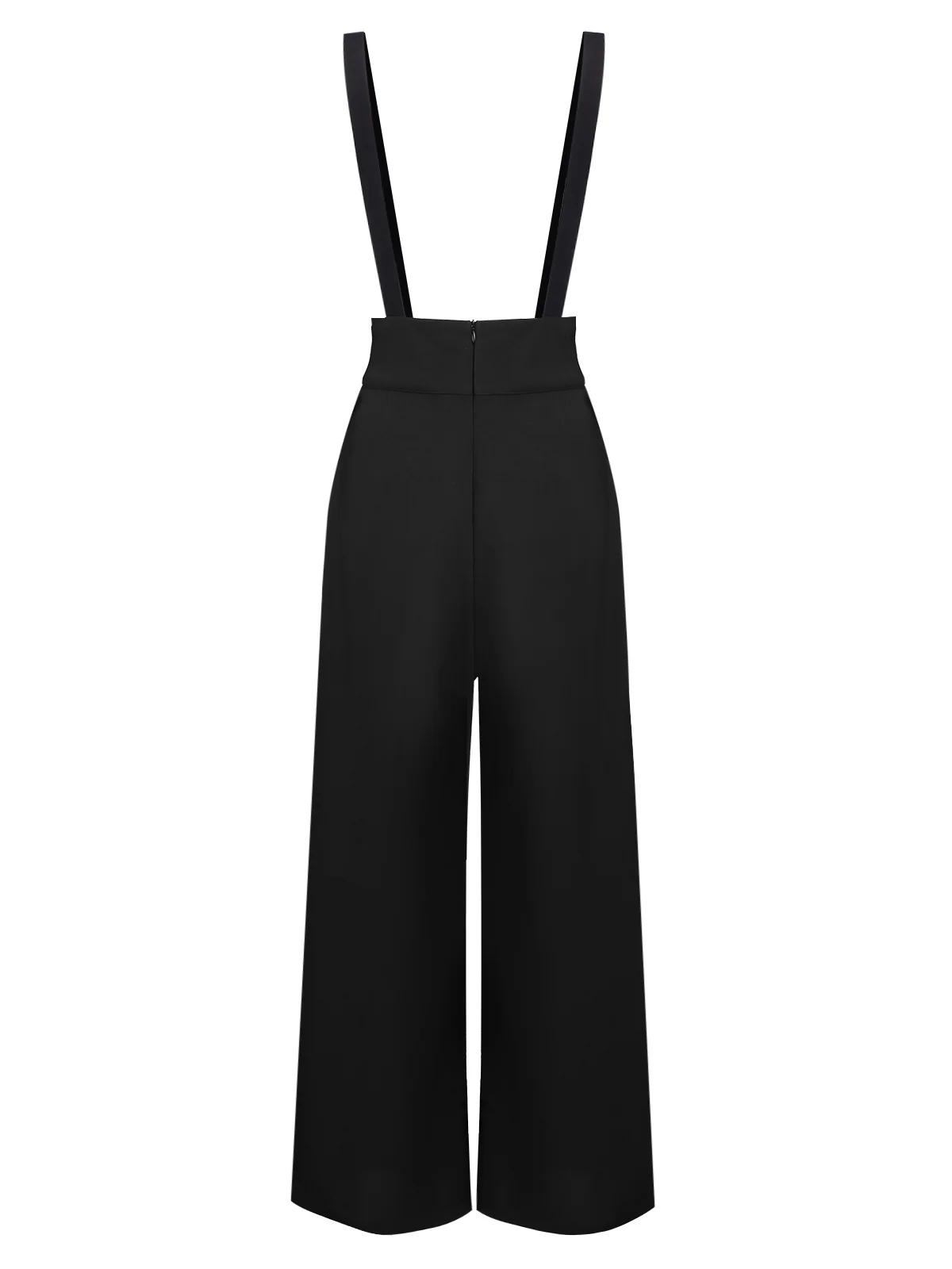 Black 1930s Solid Suspender Pants - Image 5