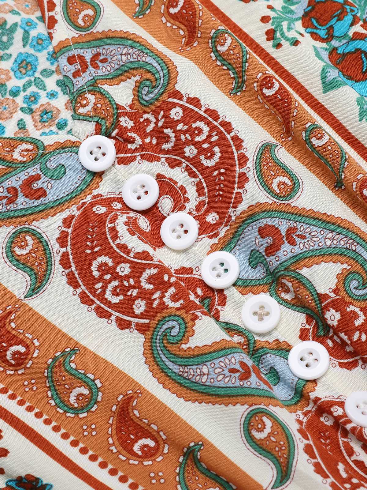 Green 1970s Cap Sleeve Bohemian Dress - Image 4