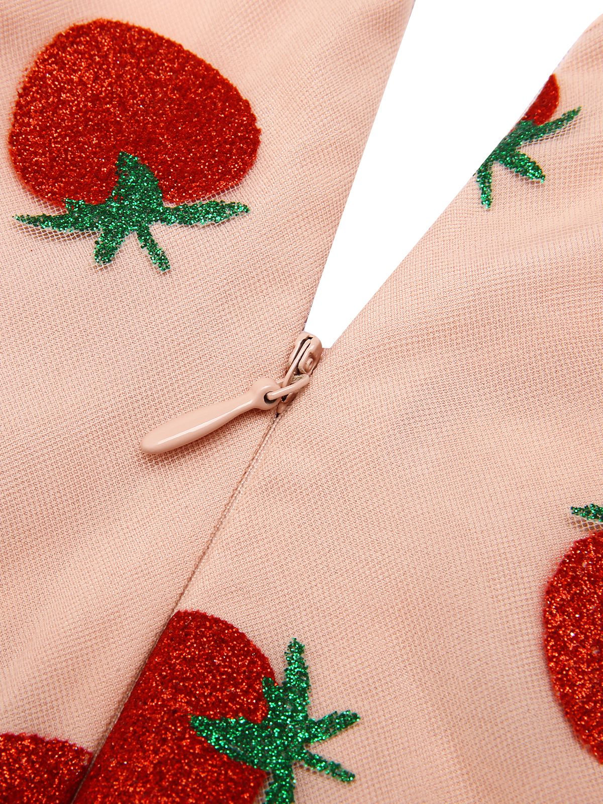 [Pre-Sale] Pink 1950s Strawberry Mesh Swing Dress - Image 5
