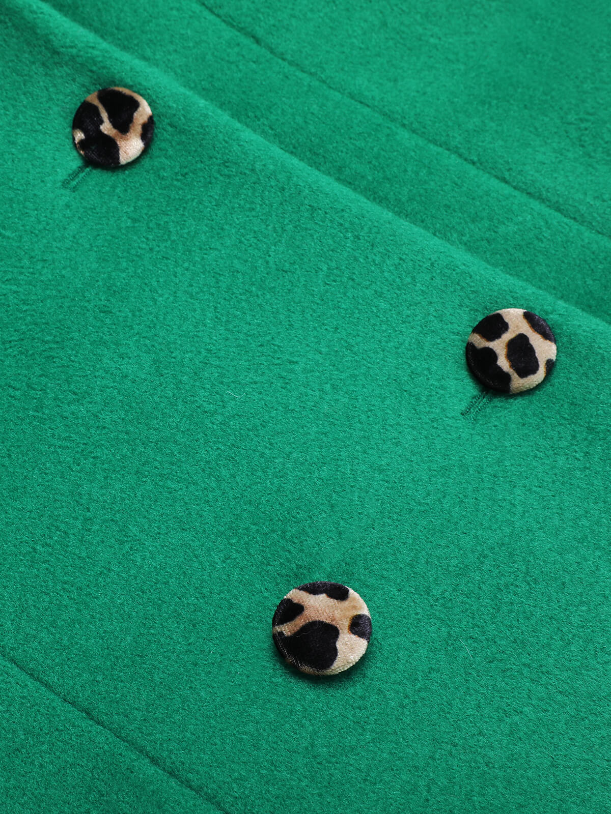 Green 1940s Leopard Patchwork Button Coat - Image 6