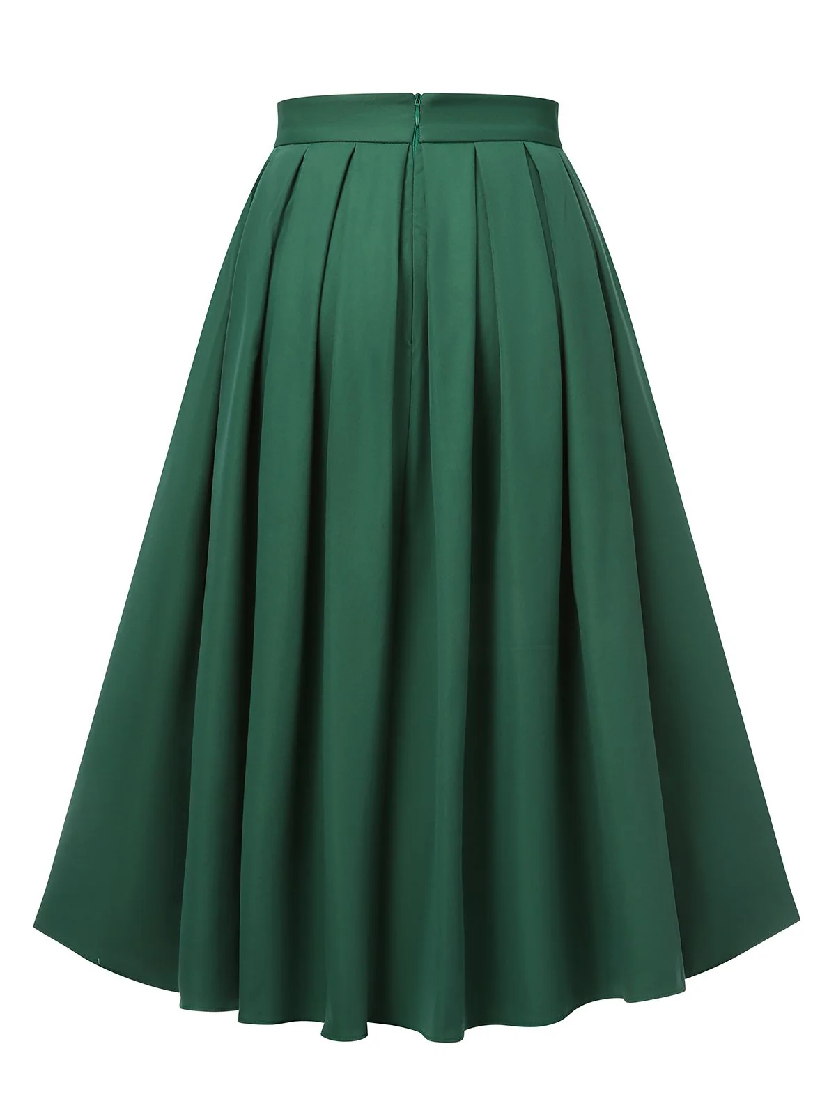 Green 1950s Solid Pleated Skirts - Image 5