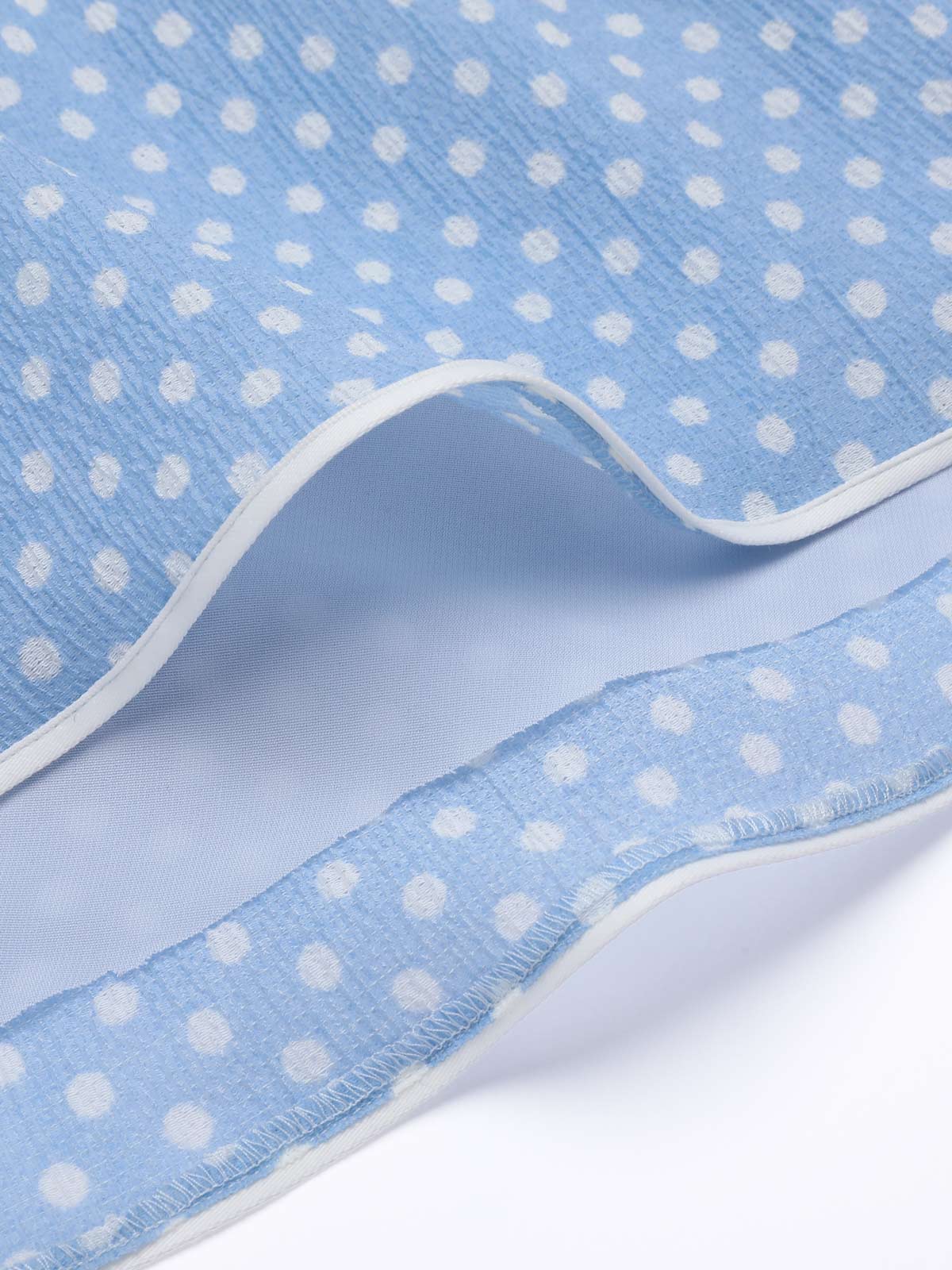 Sky Blue 1950s Strap Polka Dot Swing Dress - Image 7