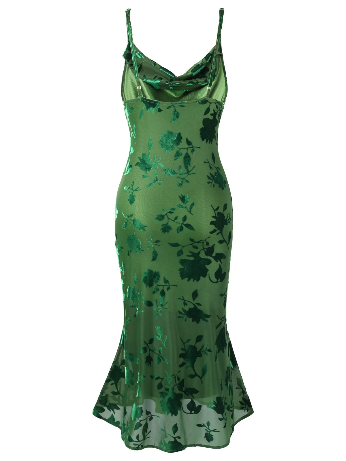 Green 1930s Floral Vintage Dress - Image 4