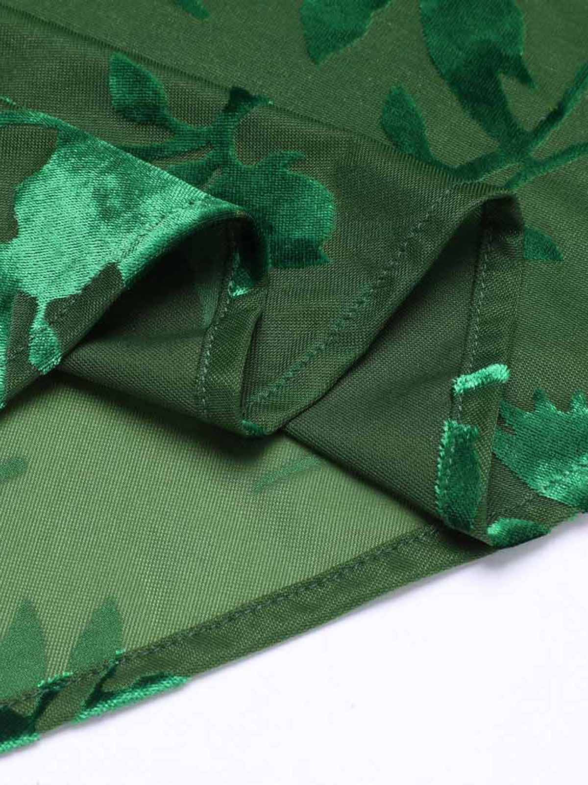 Green 1930s Floral Vintage Dress - Image 9