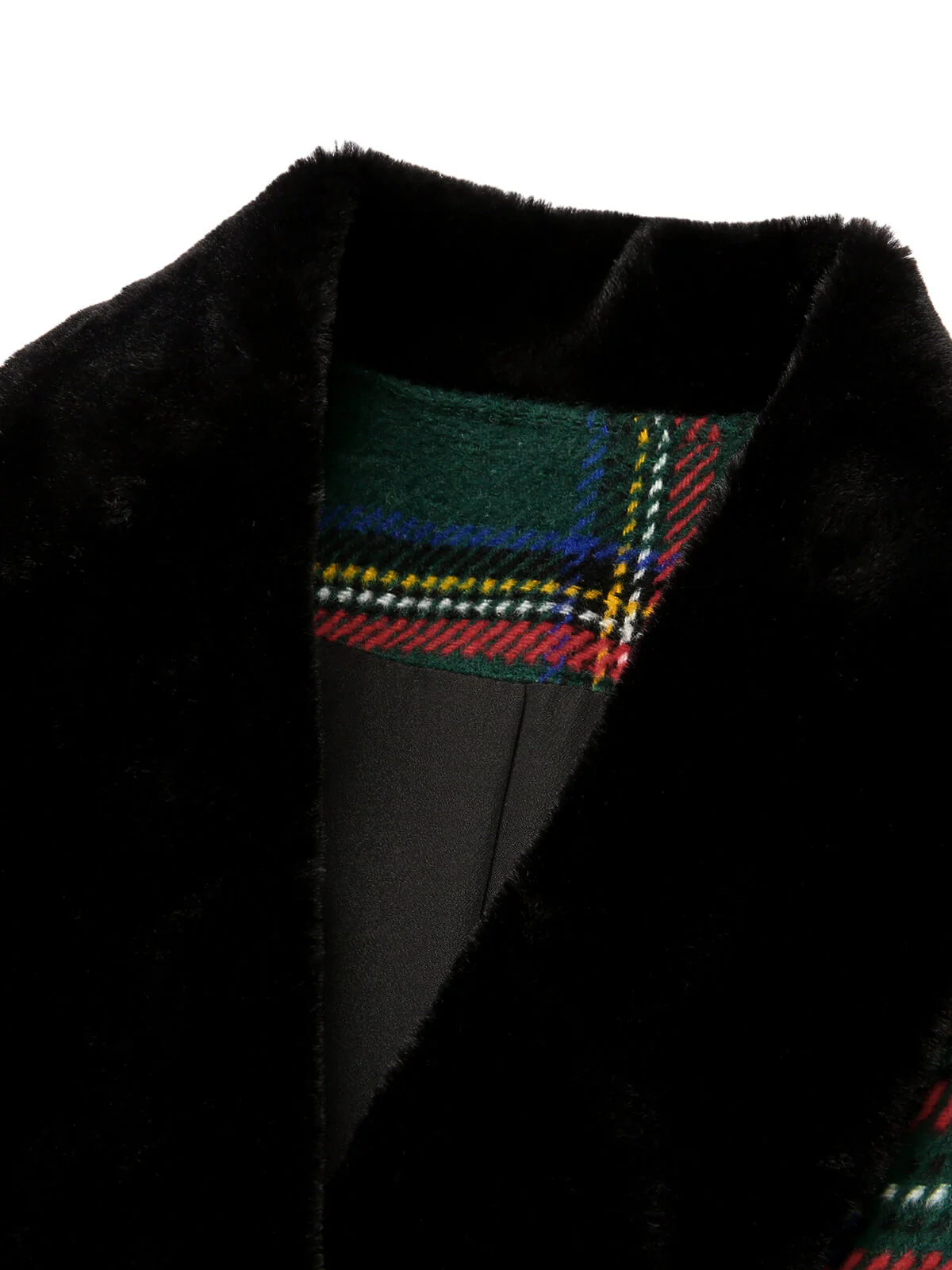 Green 1960s Plaid Fur Collar Pencil Coat - Image 5