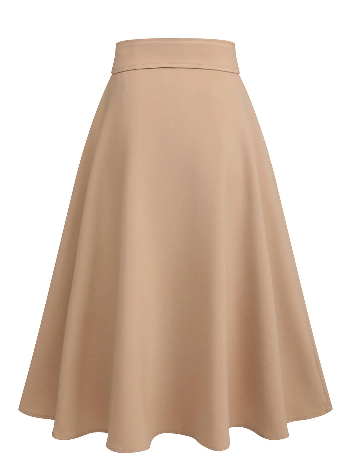 Khaki 1950s Big Pockets Button Skirt - Image 3