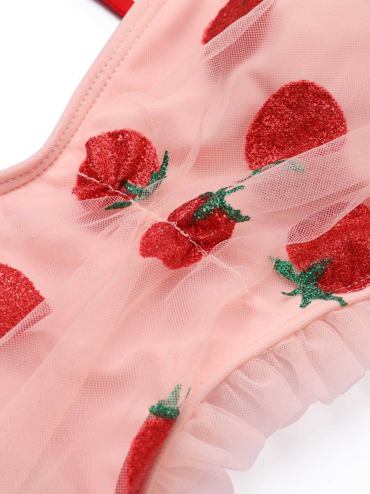 1950s Lace Strawberry Cami Tankini Set - Image 4