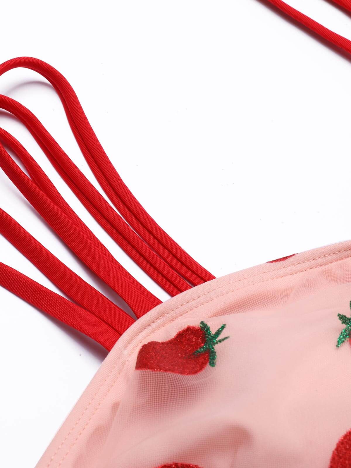 1950s Lace Strawberry Cami Tankini Set - Image 5