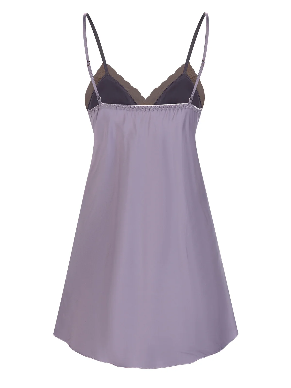 Lavender 1940s Lace Satin Patchwork Nightgown - Image 3