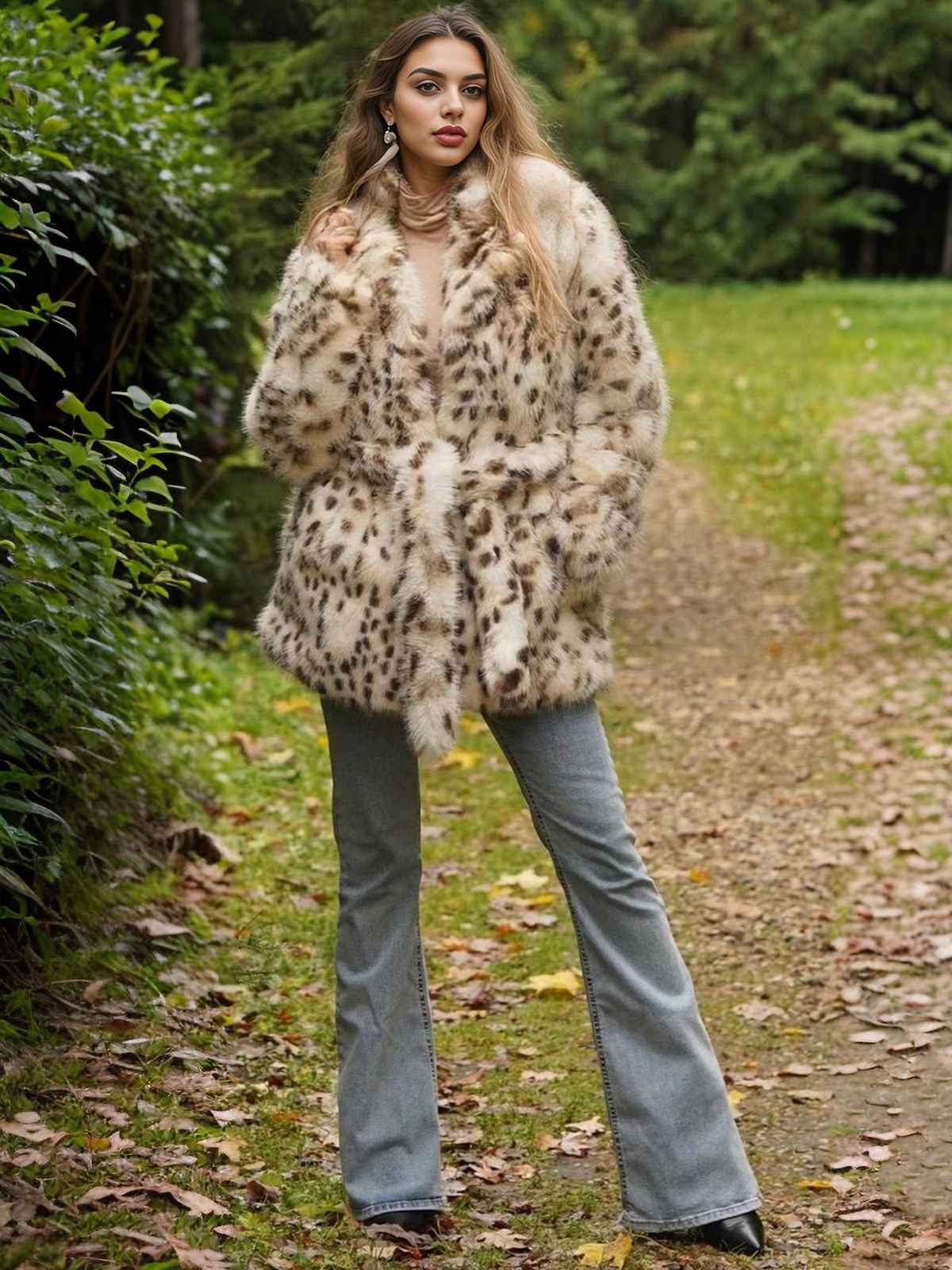 Leopard 1940s Imitation Fur Coat With Belt - Image 3