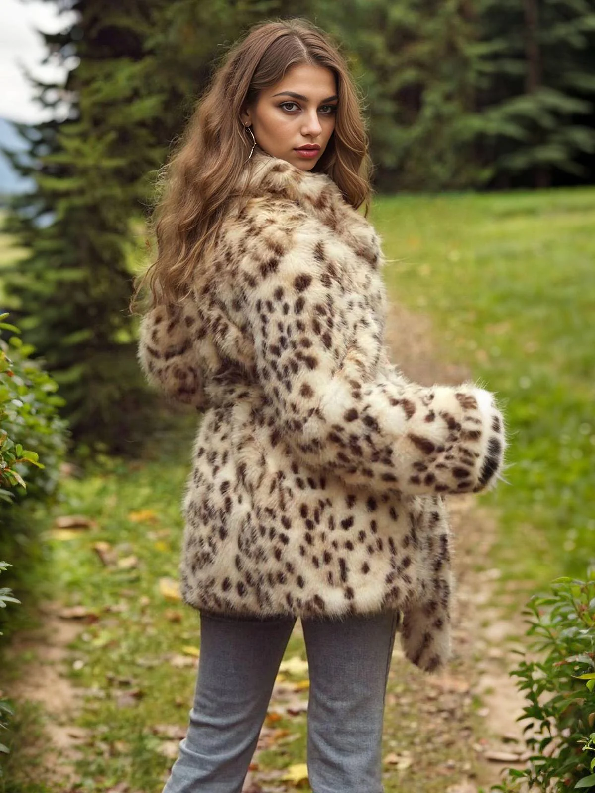 Leopard 1940s Imitation Fur Coat With Belt - Image 5