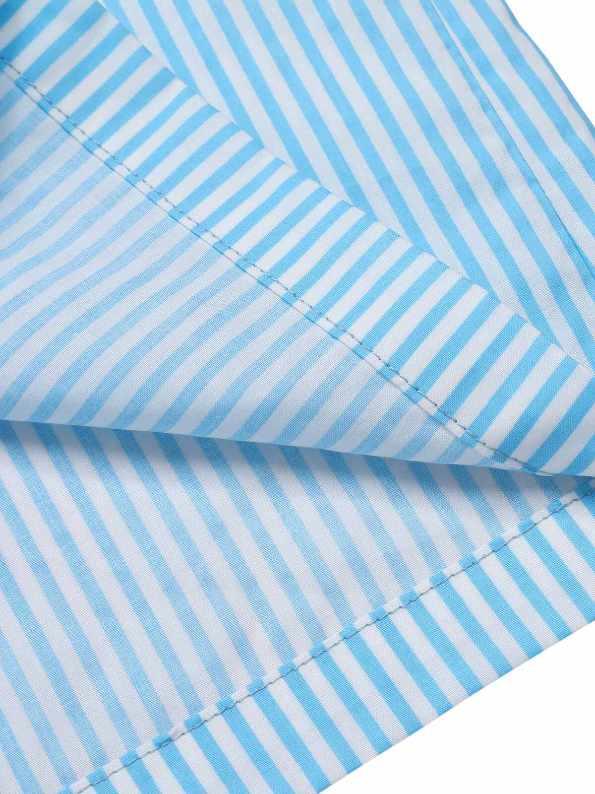 Light Blue 1940s Stripe Wide Straps Romper - Image 7