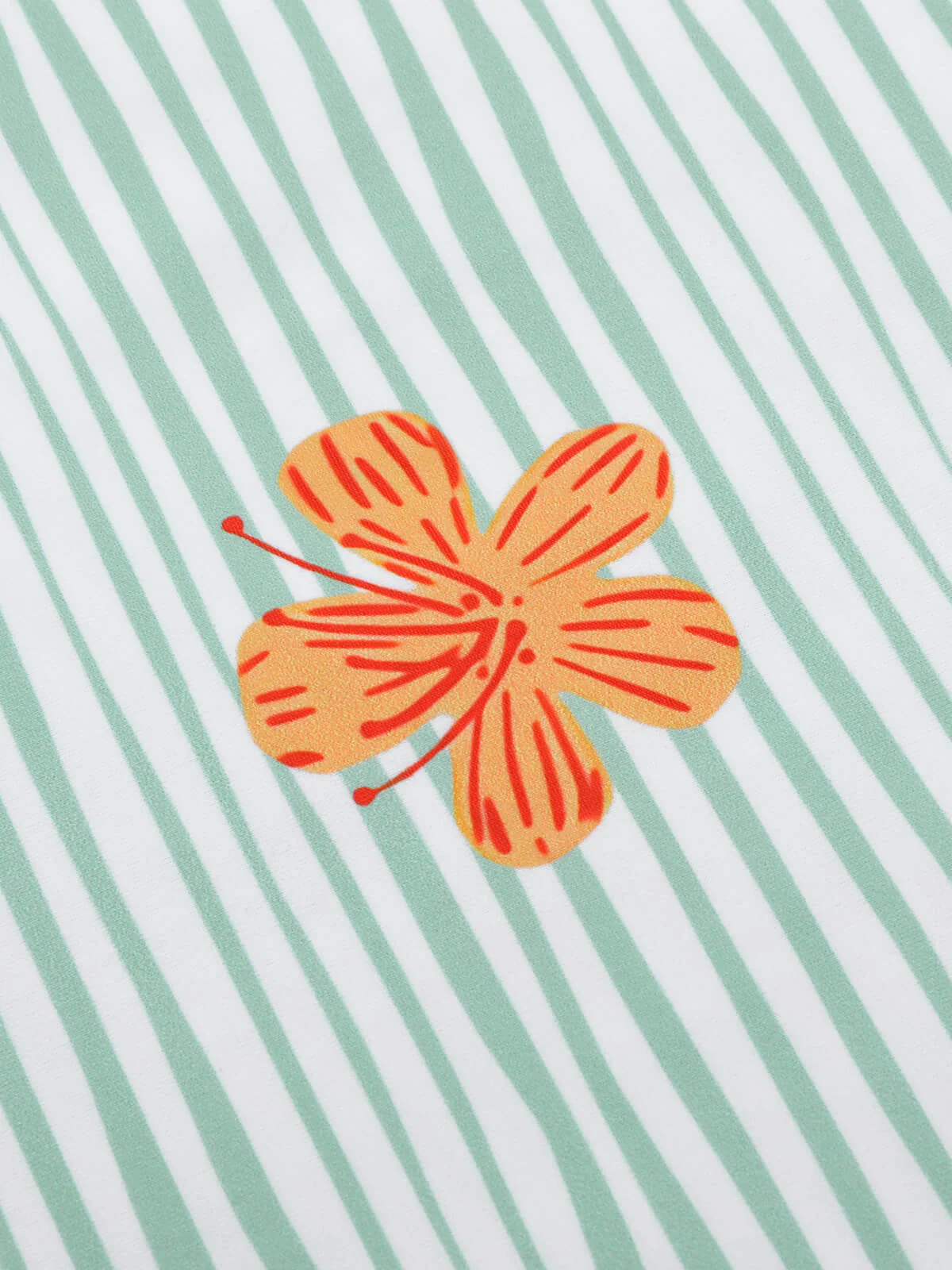 Light Green 1950s Floral Stripe Skirt Cover-Up - Image 6