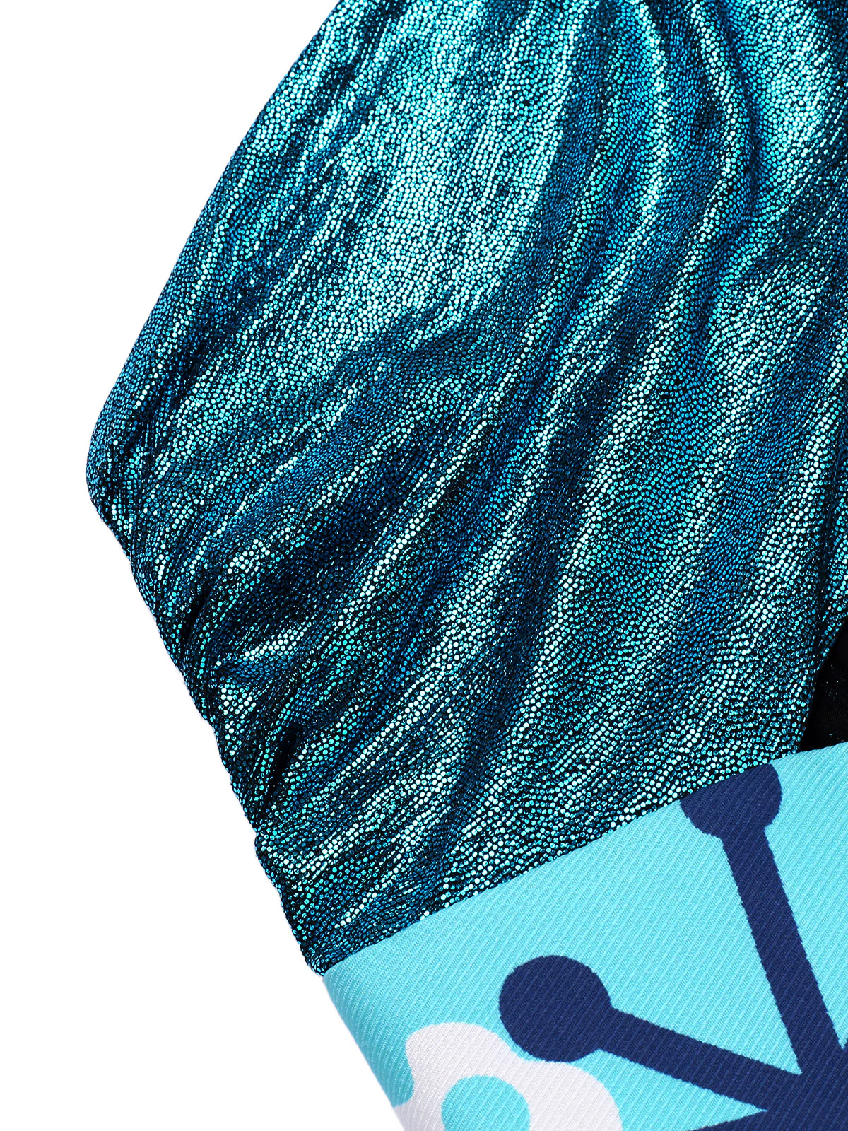 Blue 1960s Halter Abstract Floral Bodycon Dress - Image 4