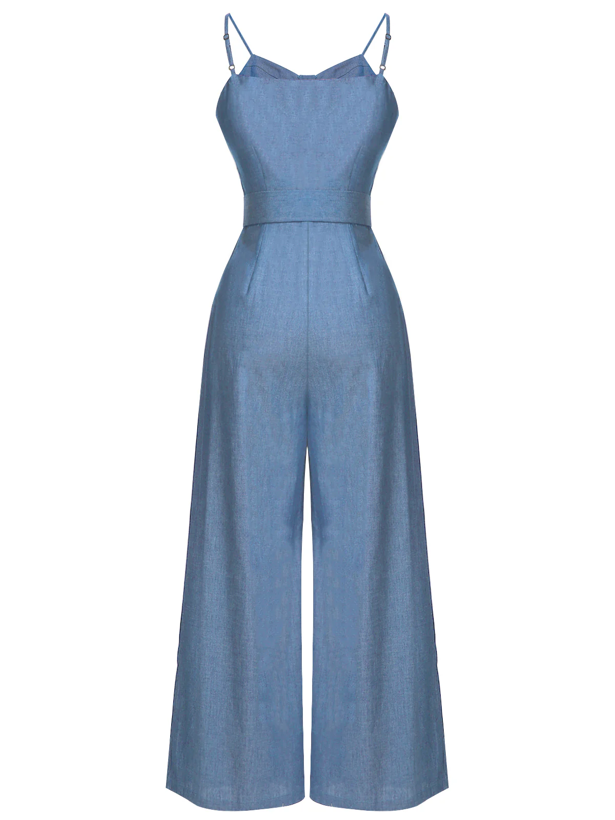 Navy Blue 1930s Cowboy Solid Strap Jumpsuit - Image 10