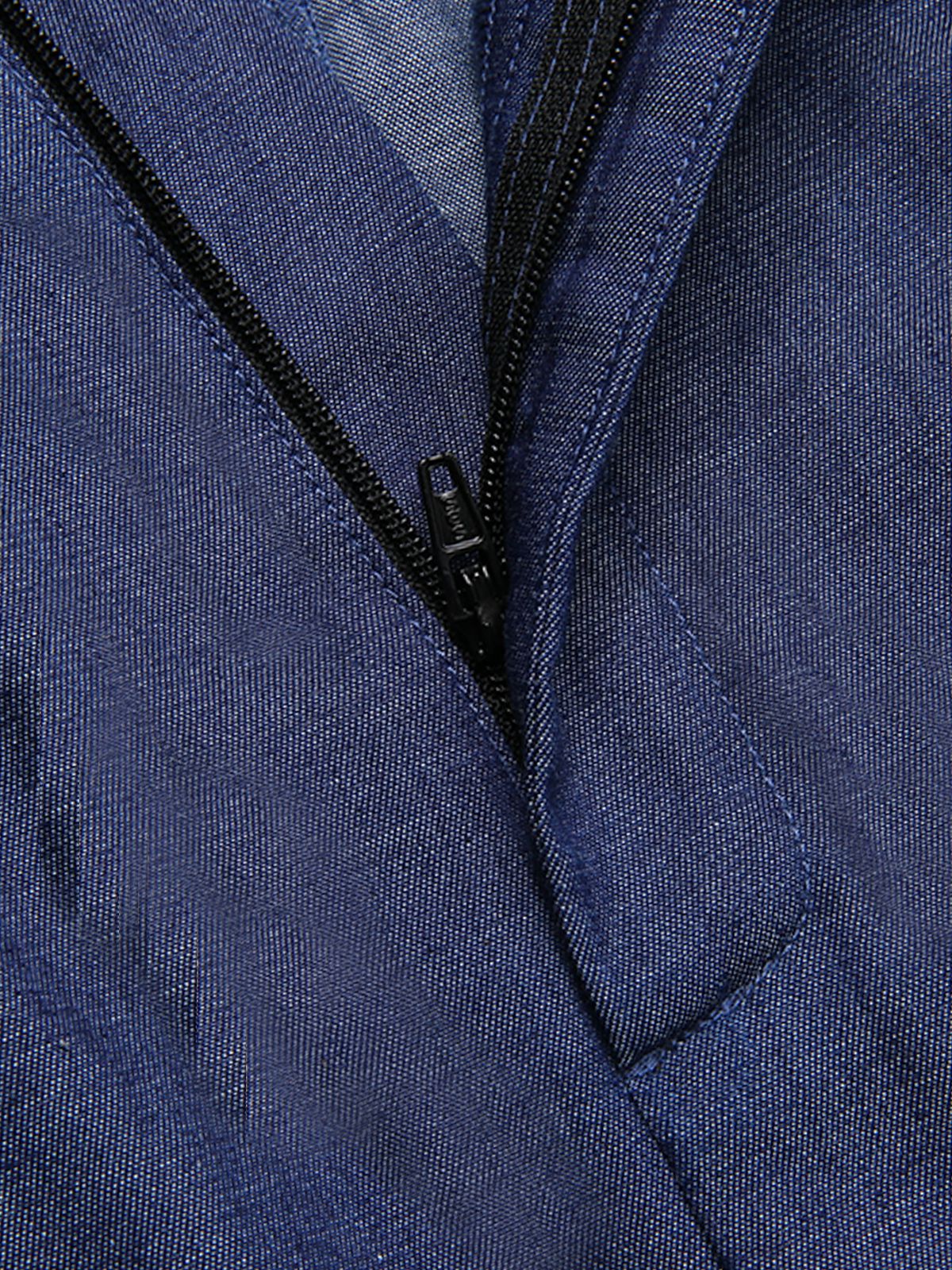 Navy Blue 1930s Cowboy Solid Strap Jumpsuit - Image 8