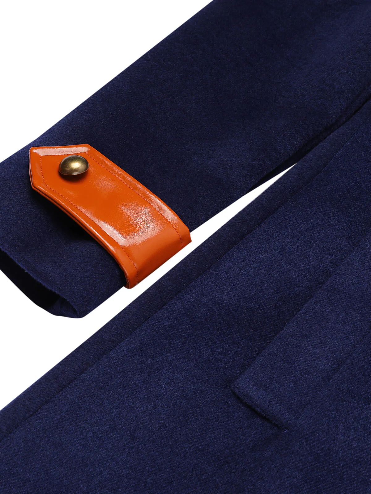 Navy Blue 1940s Patchwork Button Coat - Image 8