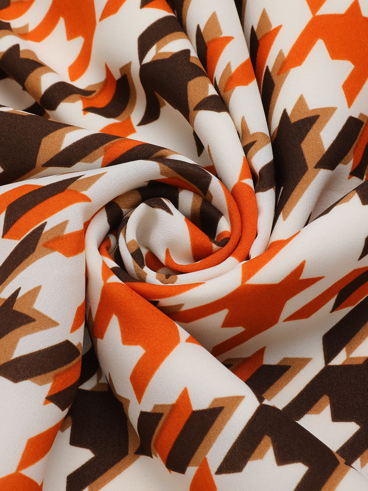 Orange 1940s Houndstooth Doll Collar Dress - Image 7