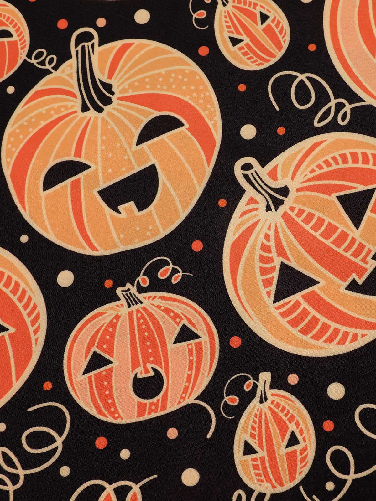 Orange 1950s Halloween Pumpkin Swing Dress - Image 7