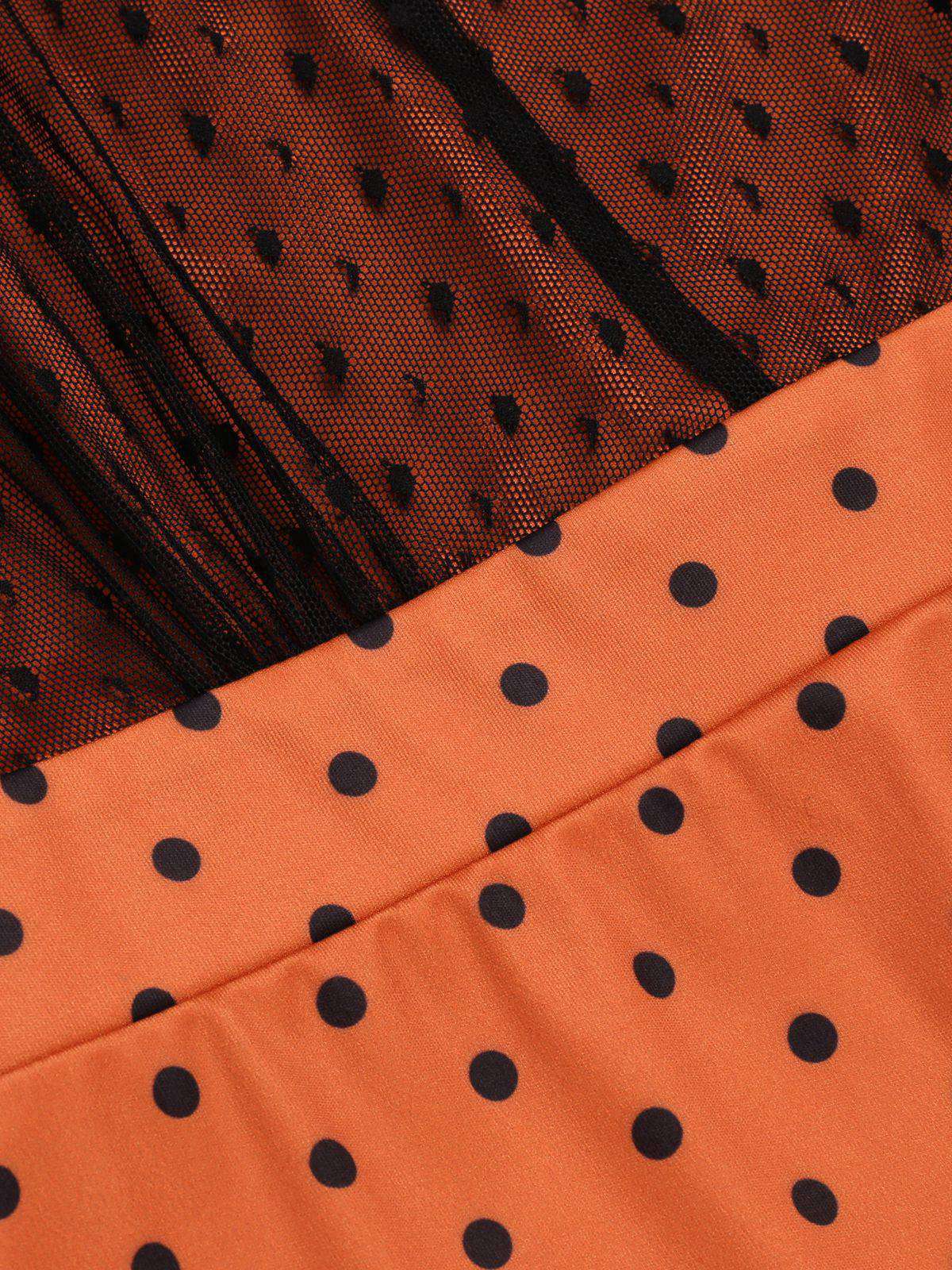 Orange 1960s Illusion Bodycon Dress - Image 6