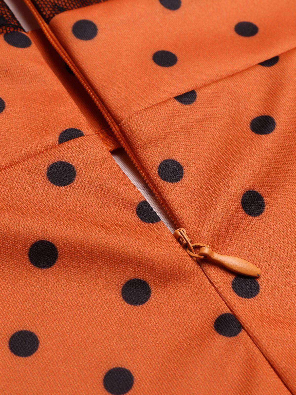 Orange 1960s Illusion Bodycon Dress - Image 7
