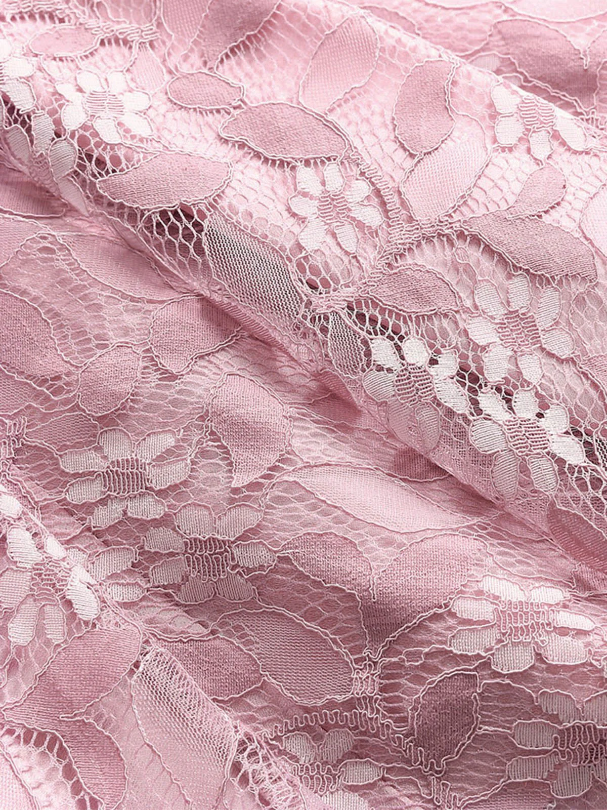 Pink 1950s Floral Lace Swing Dress - Image 5