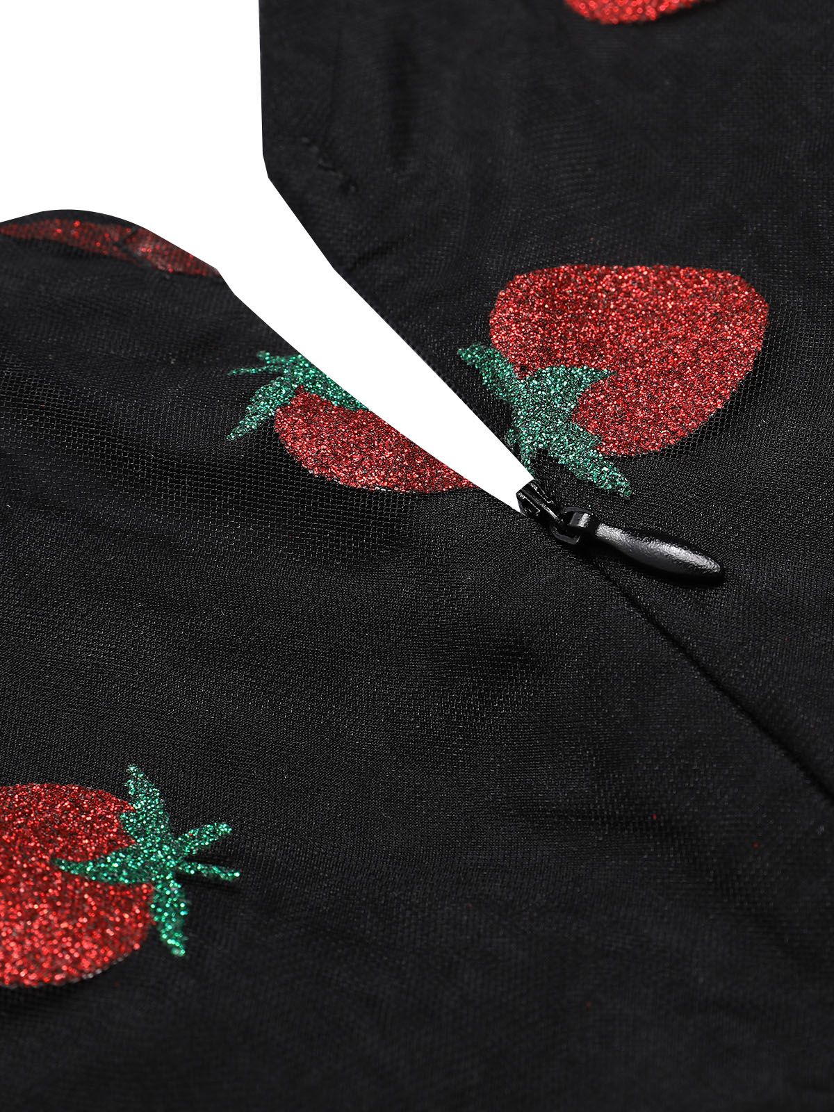 [Pre-Sale] Pink 1950s Strawberry Mesh Swing Dress - Image 12