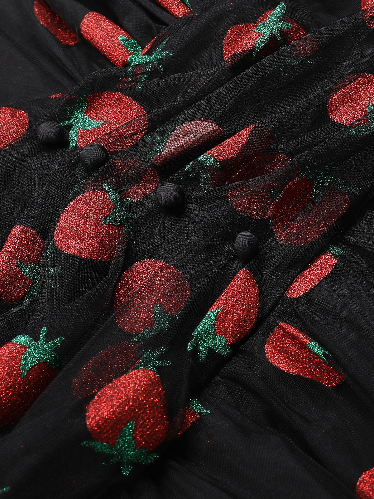 [Pre-Sale] Pink 1950s Strawberry Mesh Swing Dress - Image 13