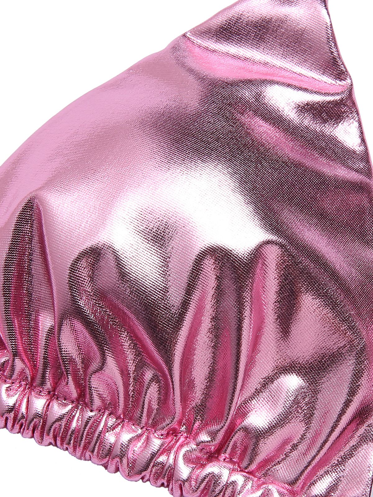 Pink 1970s Metallic 3D Heart Swimsuit - Image 5