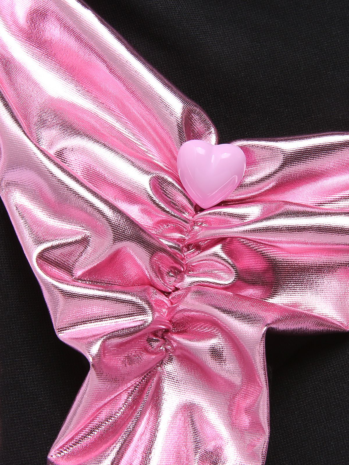 Pink 1970s Metallic 3D Heart Swimsuit - Image 7