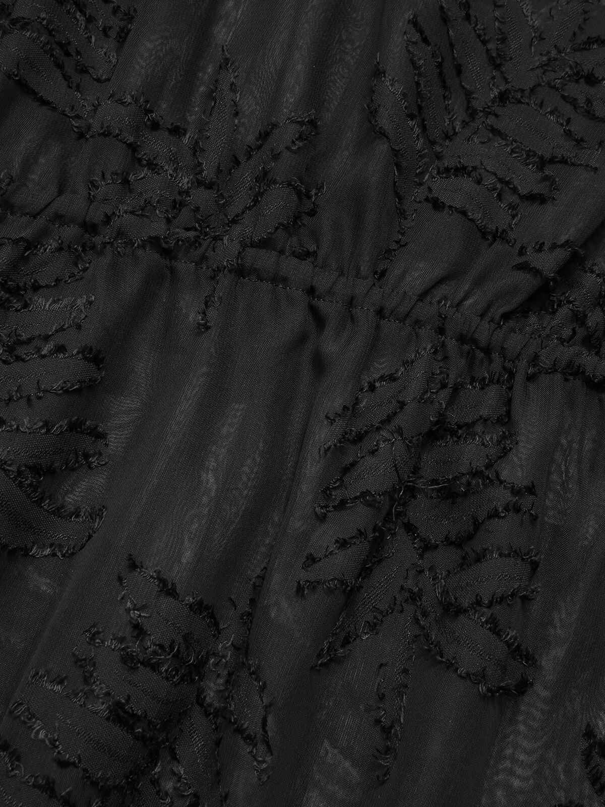 [Plus Size] Black 1950s Leaves Mesh Cover-up - Image 7