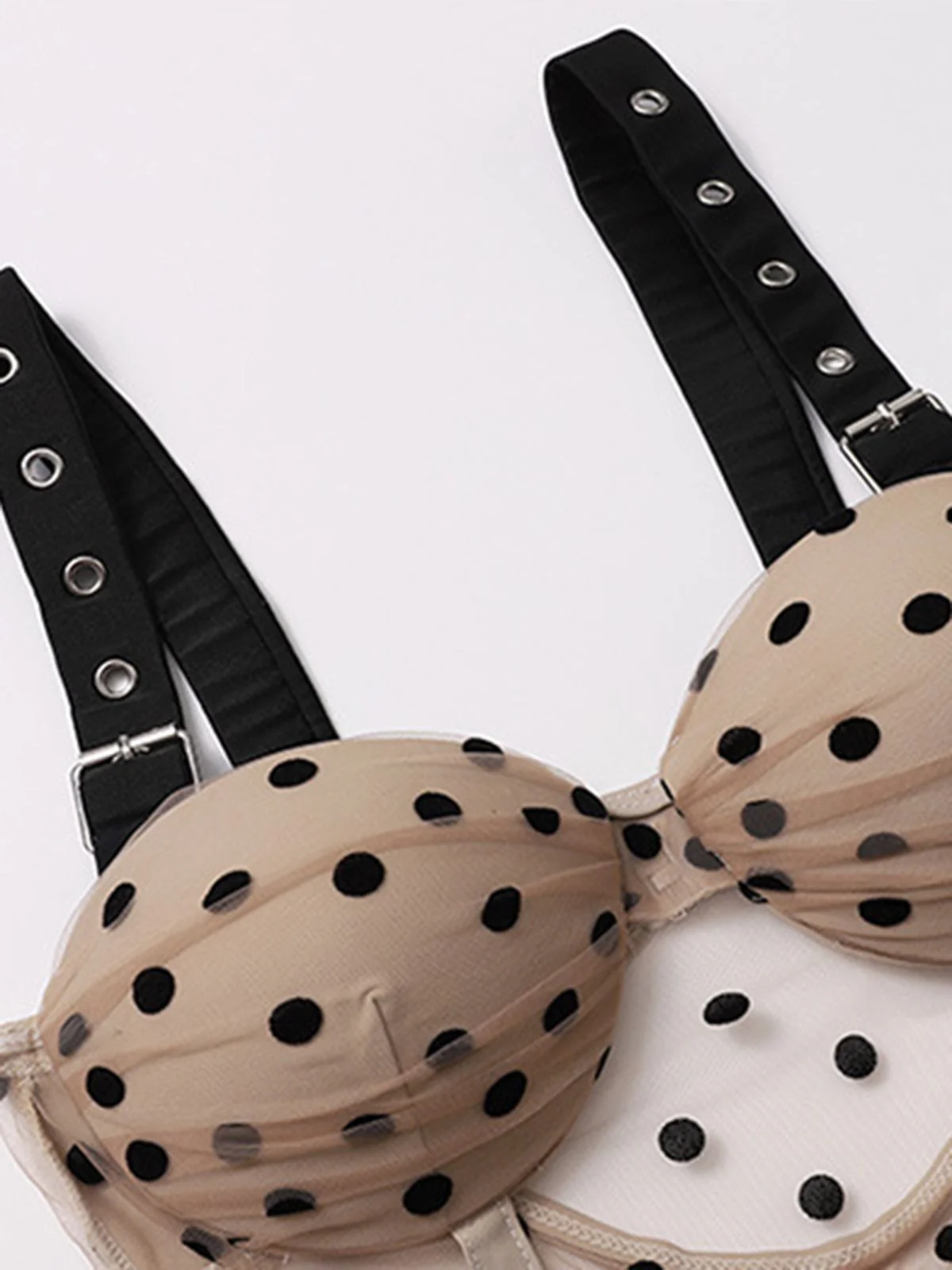 1960s Polka Dot Ruffled Skirted Swimsuit - Image 5