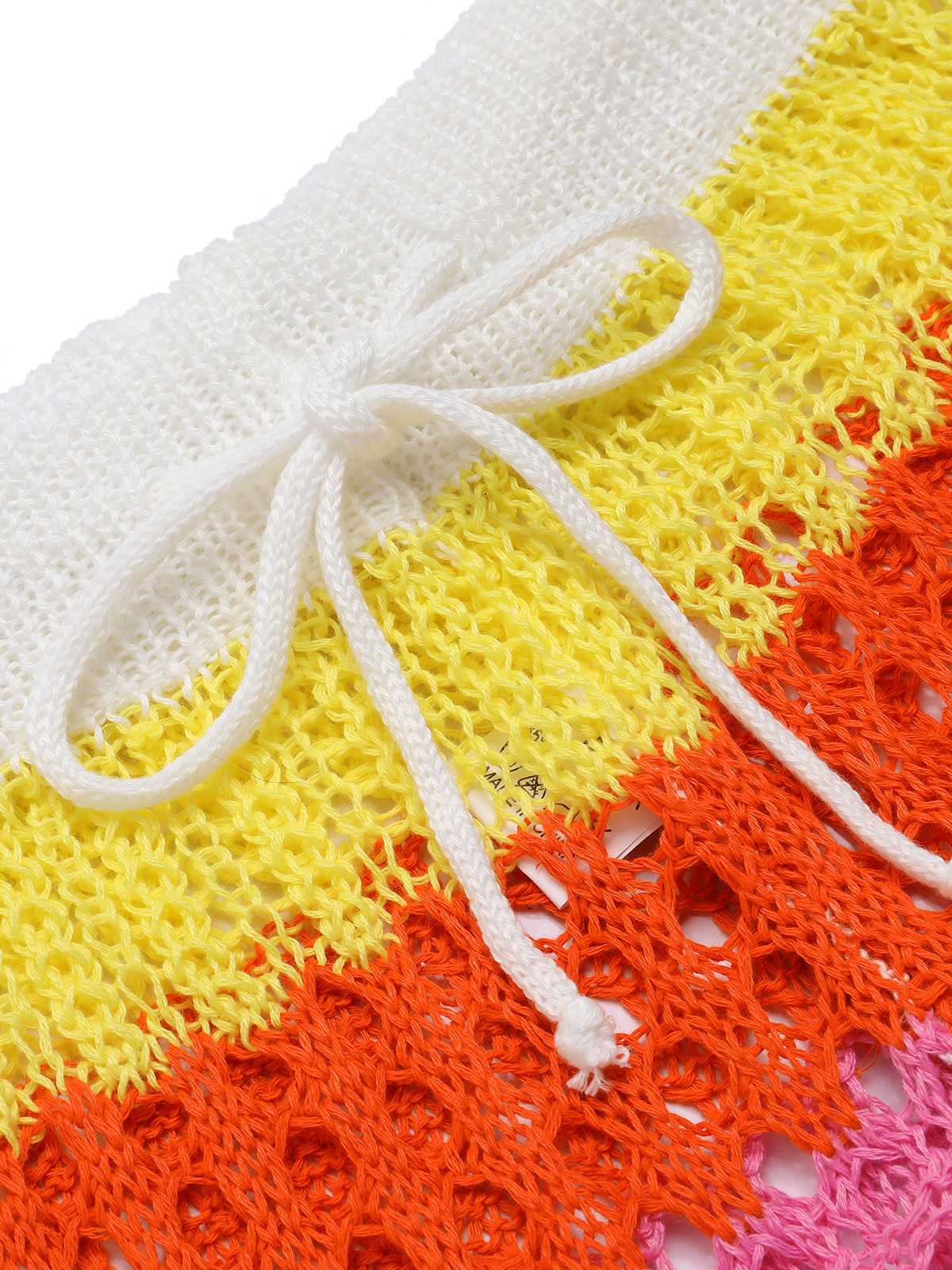 Rainbow 1970s Hollow Knitted Beach Pants - Image 4