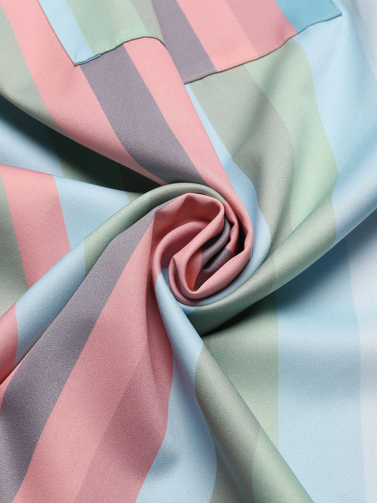 Rainbow 1950s Stripe Pocket Swing Dress - Image 9