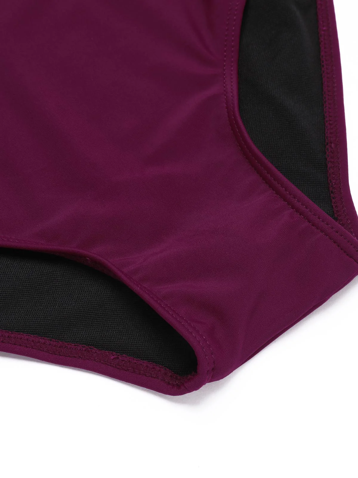 Raspberry Purple 1960s V-Neck One-piece Swimsuit - Image 4