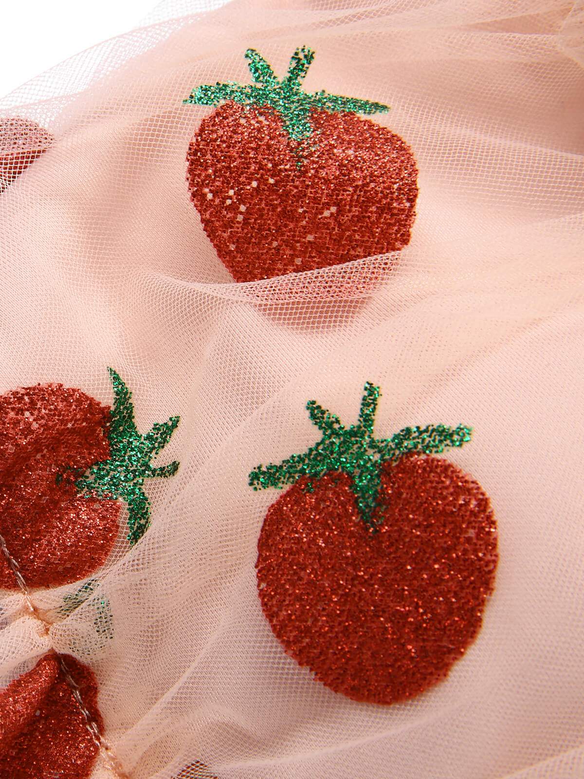 Red 1940s Strawberry Mesh Strap Swimsuit - Image 6
