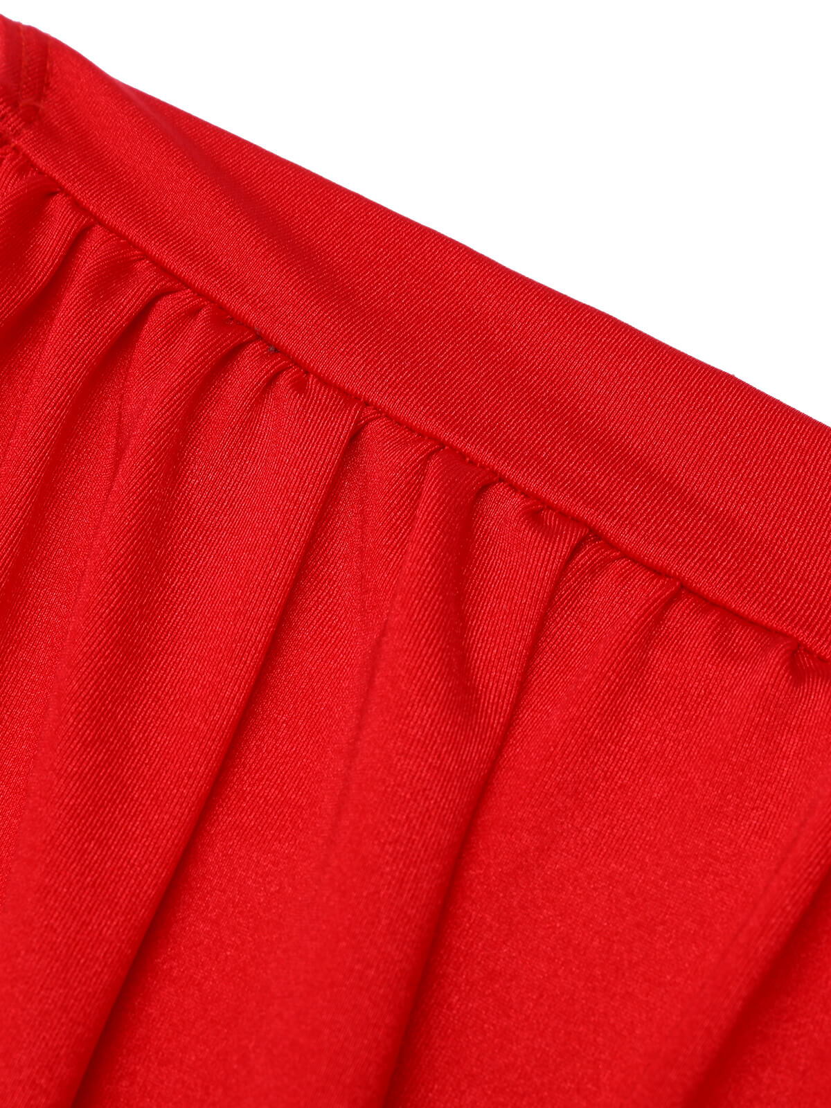 Red 1940s V-Neck Solid One-piece Swimsuit - Image 7