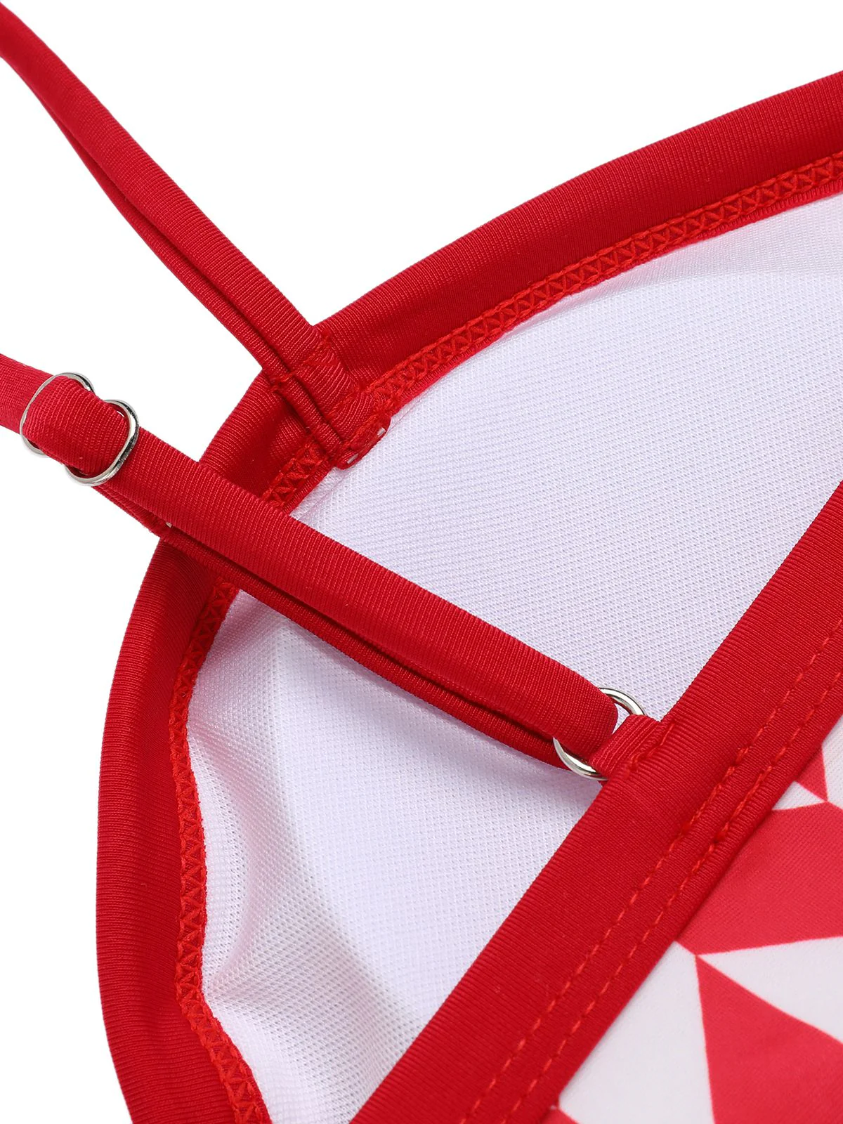 Red 1950s Diamond Plaid Heart Collar Swimsuit - Image 7