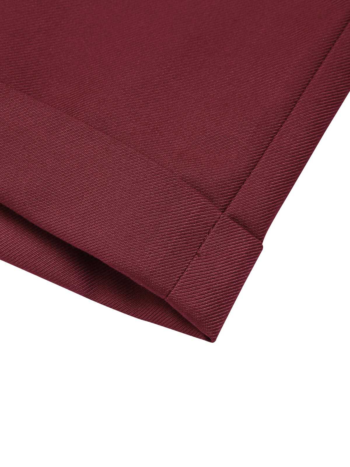 Red 1950s Pleated Turn Over Shorts - Image 7