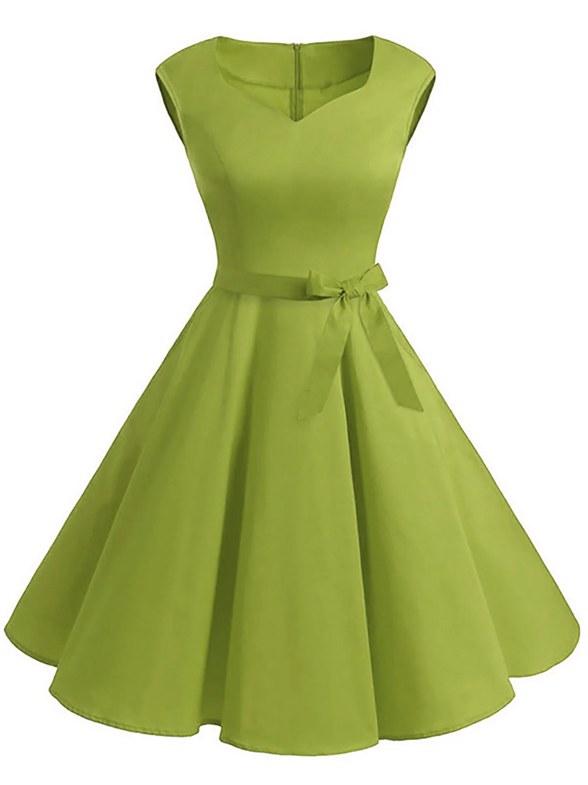 Red 1950s Sweetheart Swing Dress - Image 4